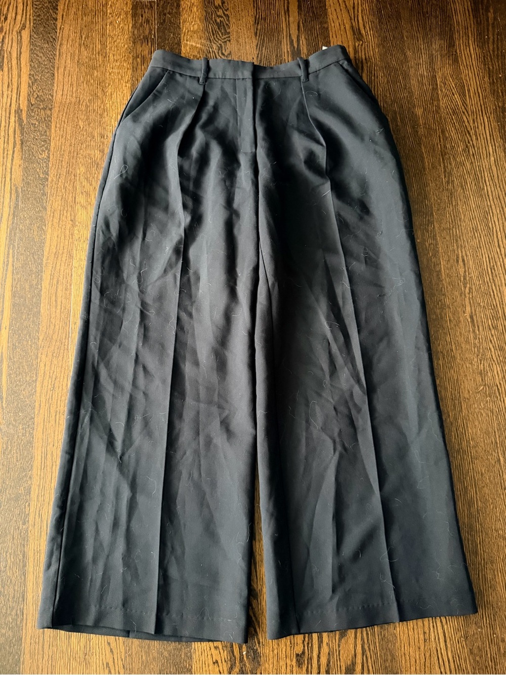 Abercrombie & Fitch Black wide leg Straight-Leg Pants 31